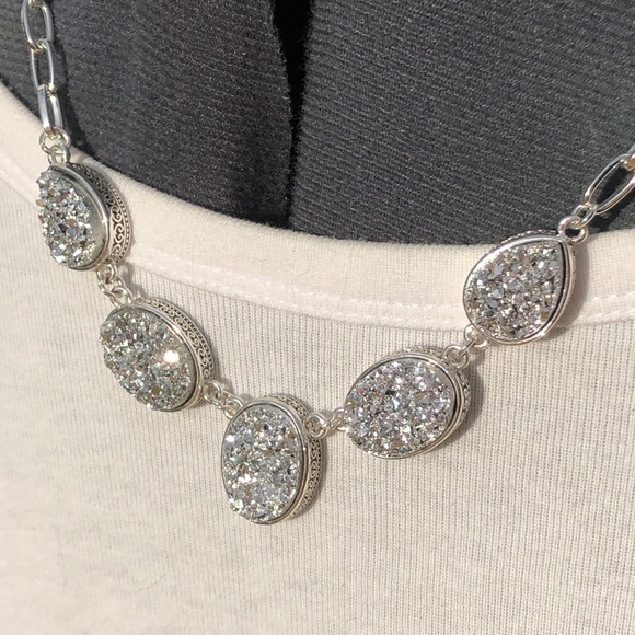 Druzy 🆕 silver vintage style necklace - Picture 5 of 6